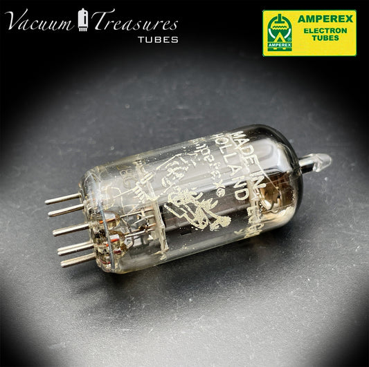 12AX7 / ECC83 Amperex Bugle Boy mC6 AMPLITREX Tested Long Plates Foil Getter '58