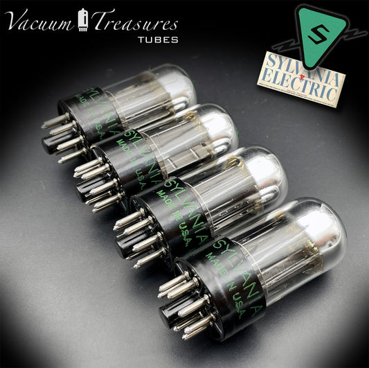 6SN7GTA NOS SYLVANIA Chrome Top Matched Quad - Same Production Code - Low Noise & Microphonics - AMPLITREX Tested