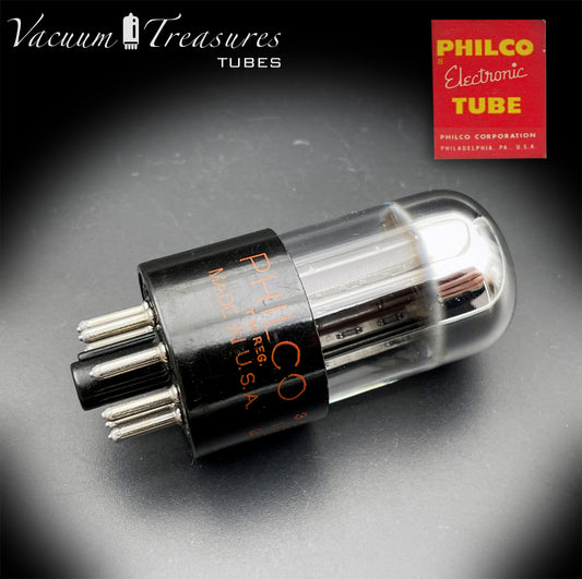 6SN7GTA NOS PHILCO by SYLVANIA CHROME TOP AMPLITREX Tested Tube Made in USA '50s