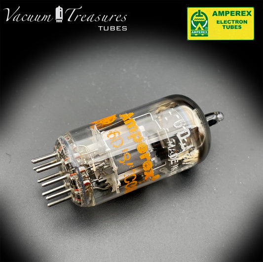 ECC88 6DJ8 NOS AMPEREX Disc Getter AMPLITREX Tested Tube Made in HOLLAND '60s