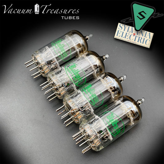 12AX7 / ECC83 Baldwin by Sylvania Matched Quad Long Gray Plates Halo Getter Made in USA