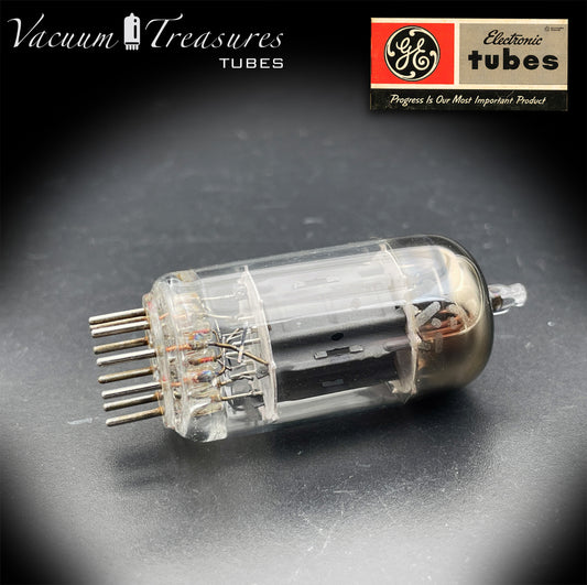 12AX7 / ECC83 GE Long Gray Plates Horse Shoe Getter - Low Noise & Mic - Made in USA