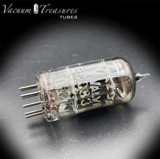 12AX7 / ECC83 Mazda Valve Short Gray Plates Halo Getter - Low Noise & Mic - Made in England BVA