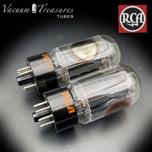 6L6GC RCA Black Plates Side Halo Getter – AMPLITREX Matched Pair – Made in USA – Like NOS