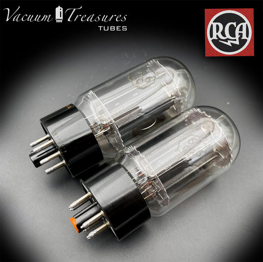 6L6GC RCA Black Plates Side Halo Getter – AMPLITREX Matched Pair – Made in USA – Like NOS