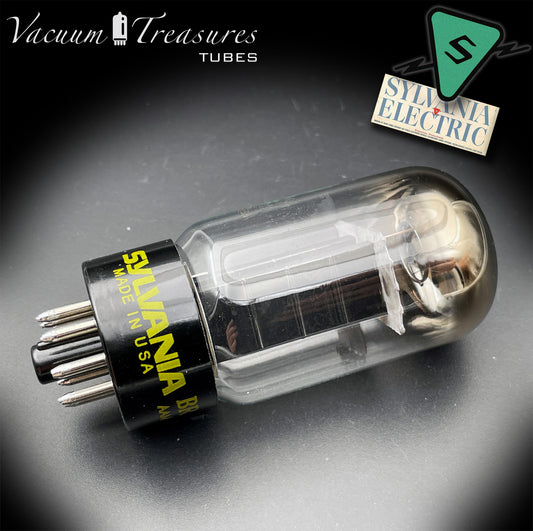 5Y4GA SYLVANIA NOS NIB Black Plates Halo Getter Rectifier Tube Made in USA