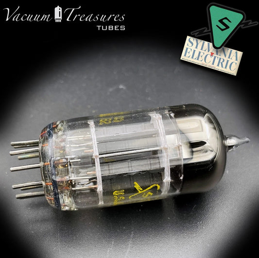 12AU7 / ECC82 NOS NIB SYLVANIA 3 Mica Short Gray Plates Square Getter AMPLITREX Tested Tube