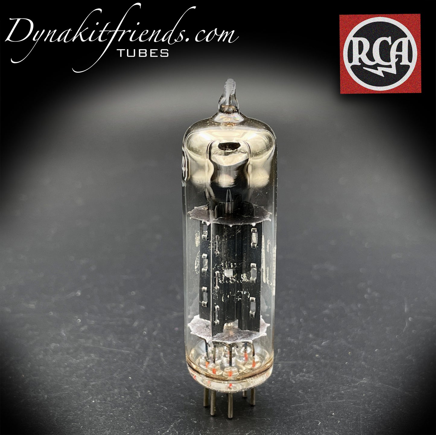 6X4 ( EZ90 ) RCA RECTIFIER MADE 1950s with FOIL DIMPLED GETTER for AUDIO NOTE