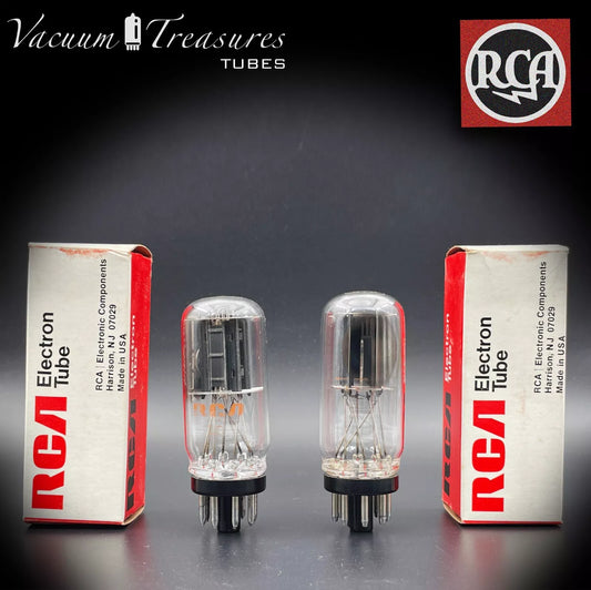 6SN7 GTB RCA NOS NIB Coin Base Black Plates AMPLITREX Matched Pair Tubes Made in USA