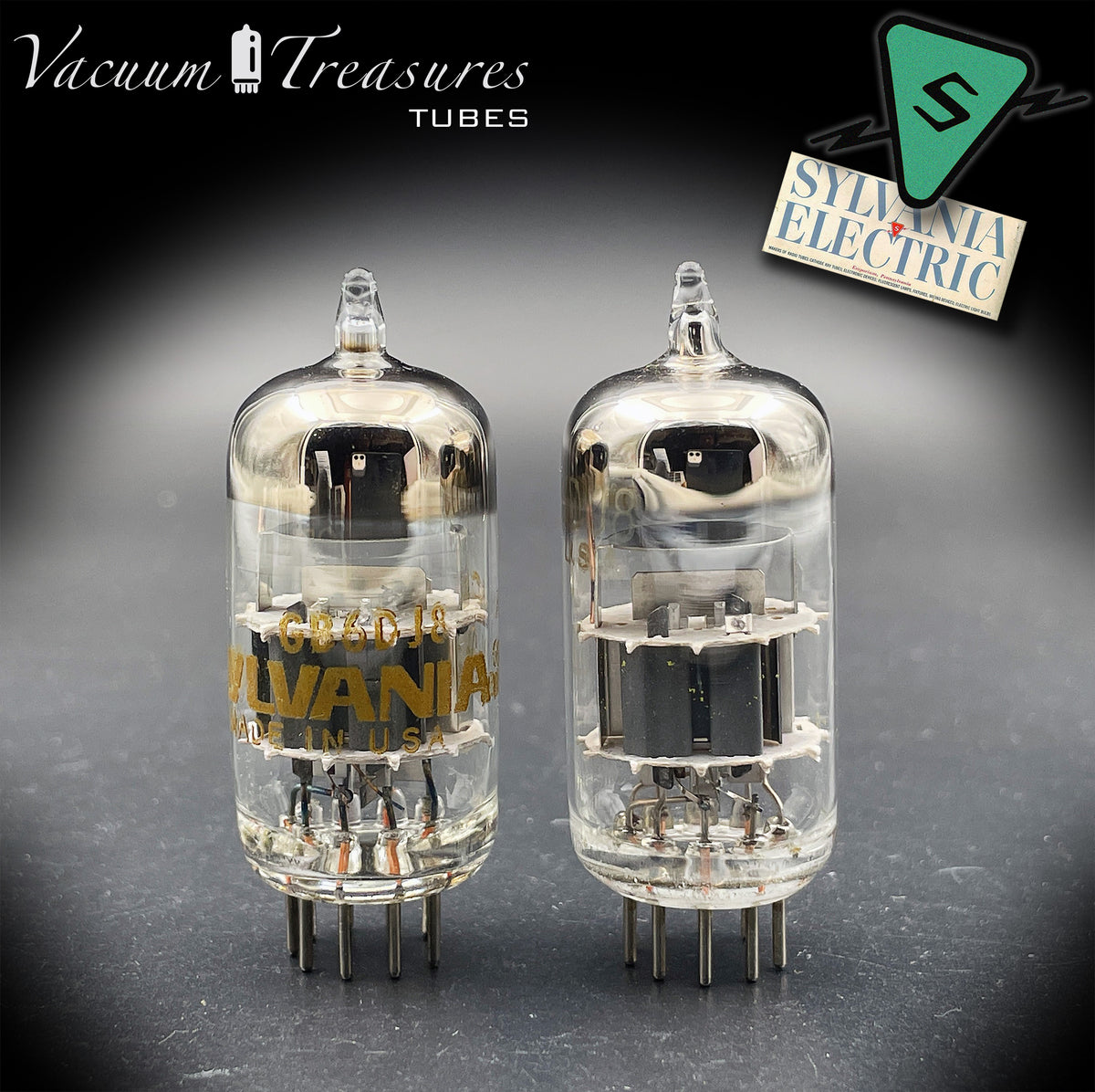 ECC88 / 6DJ8 SYLVANIA AMPLITREX Matched Pair Tubes Made in USA