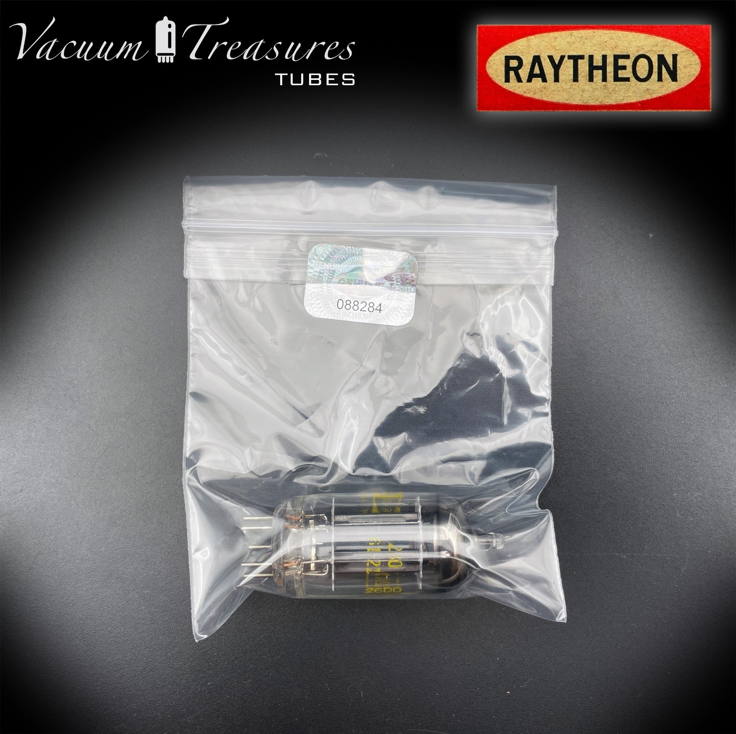 12AX7 / ECC83 NOS RAYTHEON Long Black Plates Tested Tube - Balanced - Made in USA '61