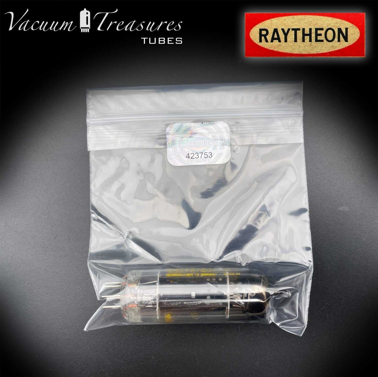 12X4 RAYTHEON NOS NIB Black Plates Halo Getter Tube Rectifier Made in USA '60s