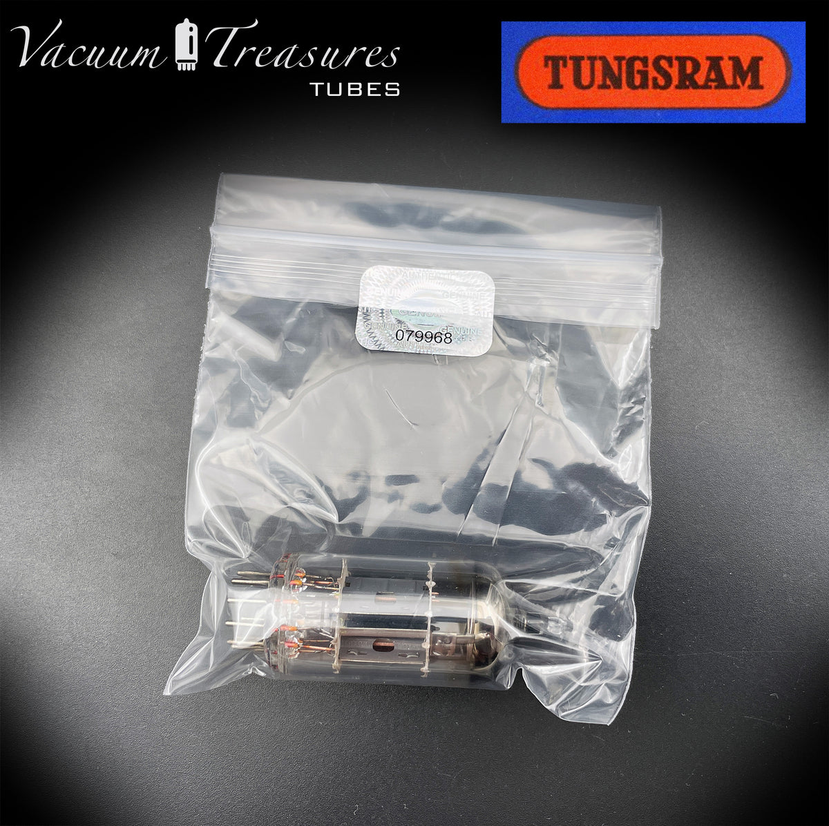 12AX7 / ECC83 TUNGSRAM Short Gray Plate Dual Post Halo Getter Tube Made in Hungary