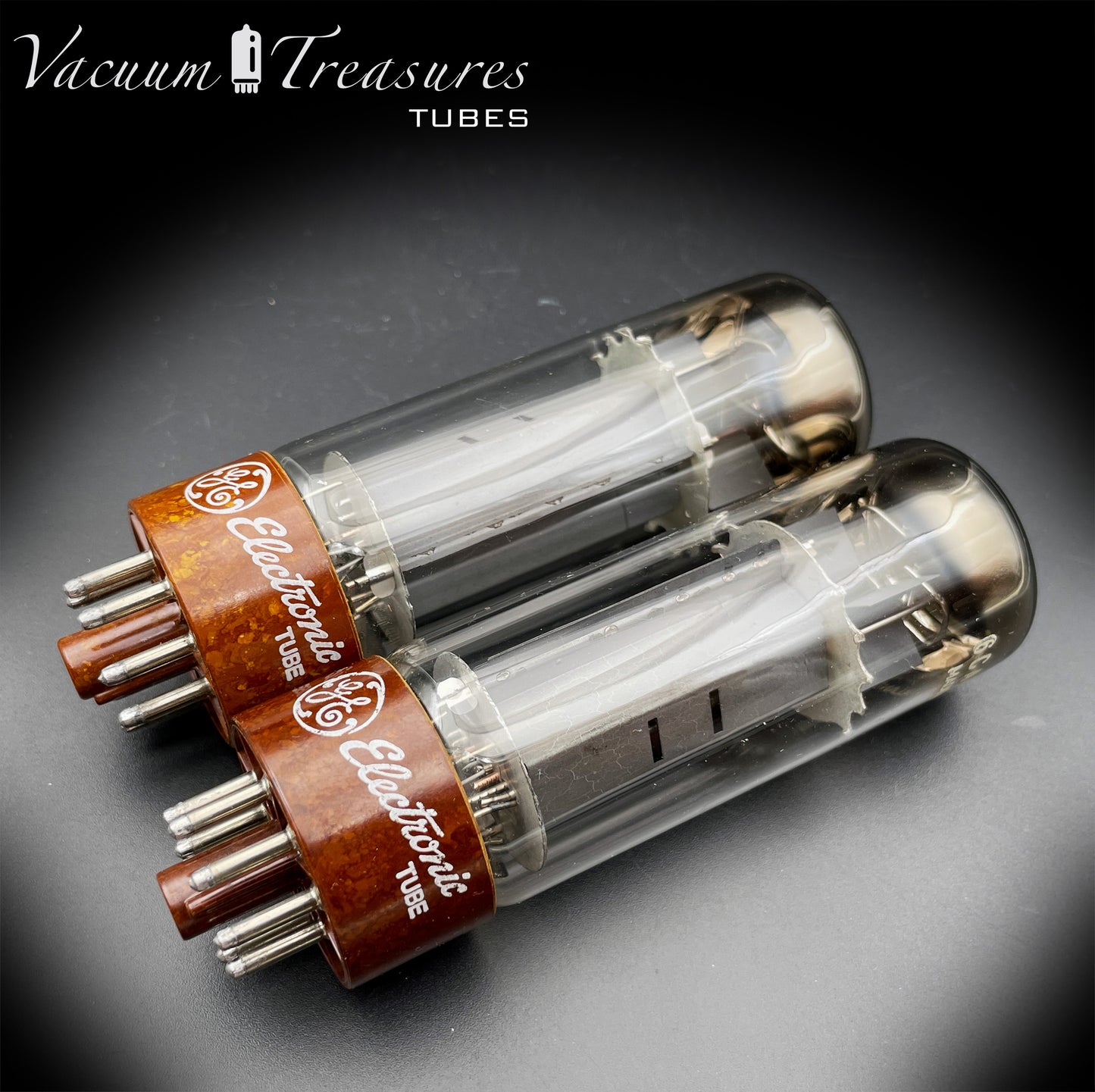 6CA7 EL34 GE Xf4 Philips/MBLE Brown Base DD-Getter NOS NIB Matched Pair Made in Holland '61