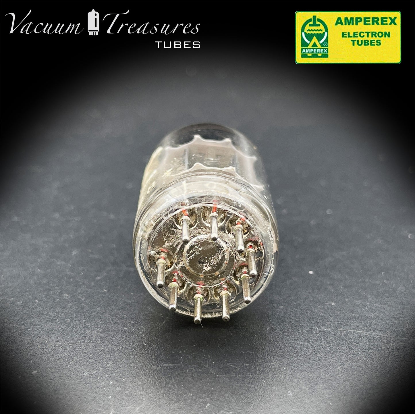 12AX7 / ECC83 NOS NIB AMPEREX Bugle Boy Short Plates Halo Getter Tested Tube MADE IN HOLLAND '60s