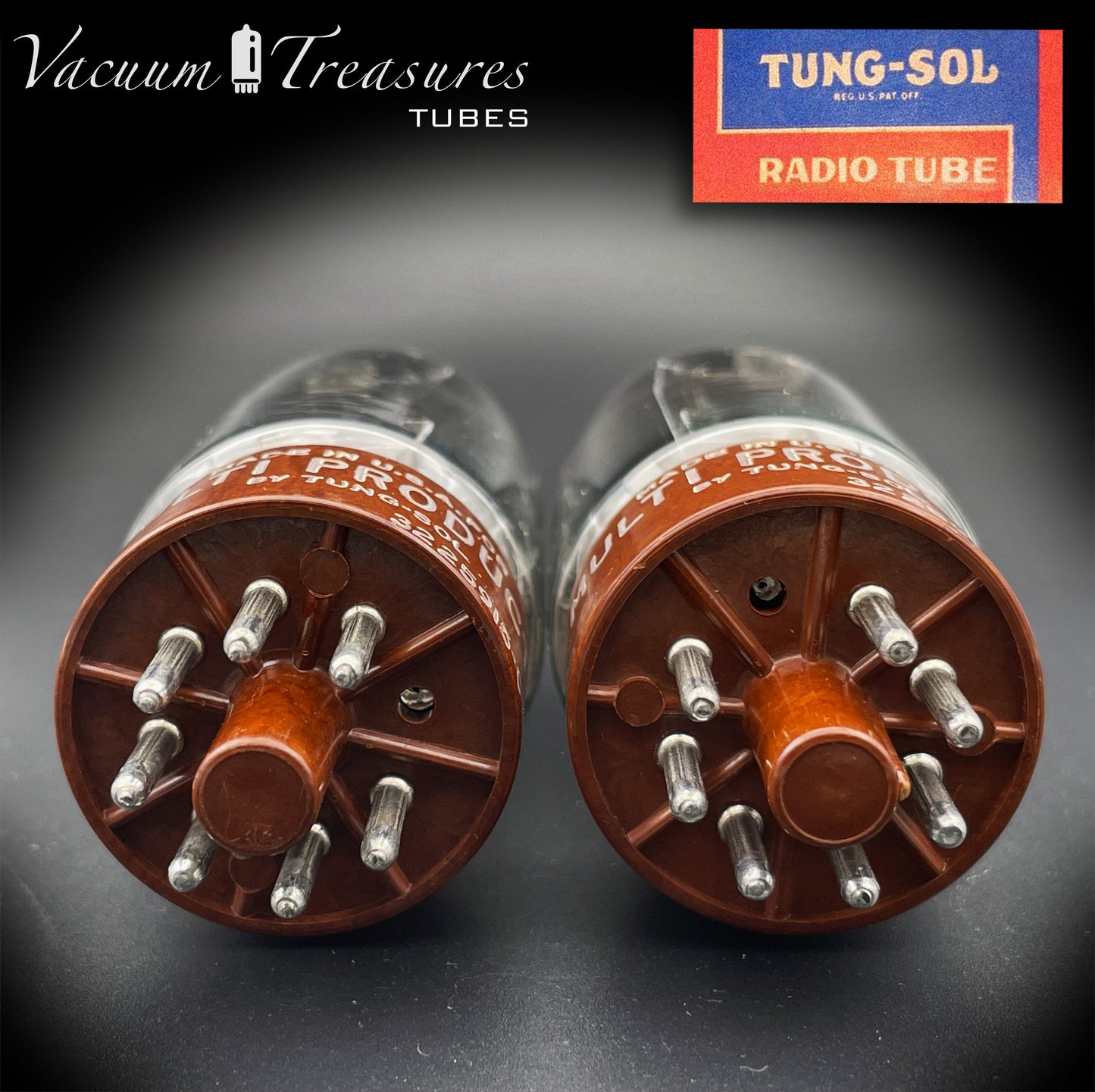 5881 ( 6L6WGB ) TUNG-SOL NOS Brown Base Matched Pair Vacuum Tubes Made in USA
