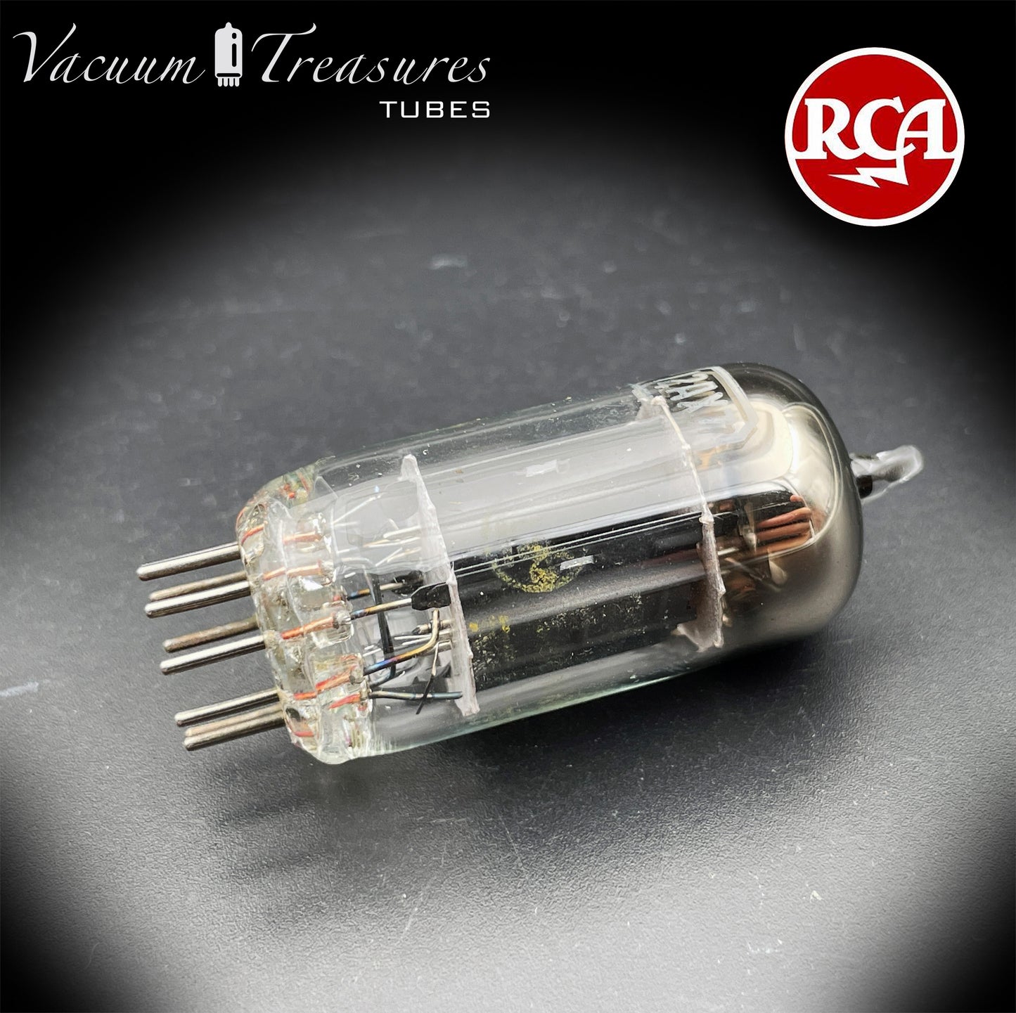 12AX7 / ECC83 RCA Long Gray Plates Square Getter Tube - Balanced - Made in USA '50s