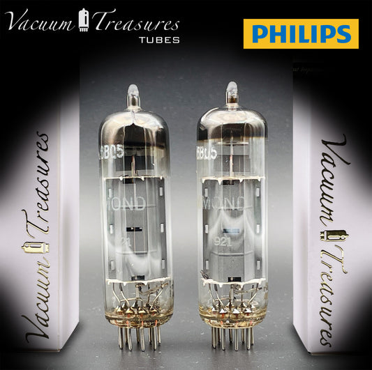 6BQ5 ( EL84 ) PHILIPS Gray Plates Halo Getter rX3 Matched Tubes Made in AUSTRIA '50s