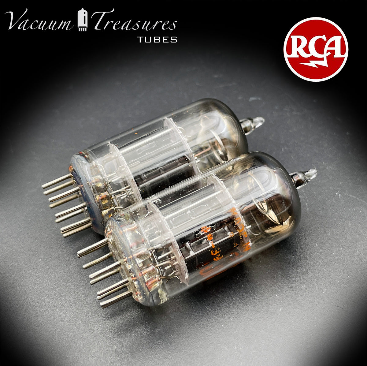 5751 RCA NOS Black Plates Halo Getter Matched Pair Tubes Made in USA