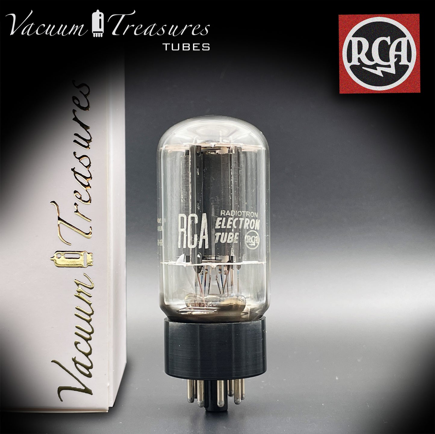 6L6GC RCA Placas negras inferior DD Getter Tubo probado Hecho en EE. UU.