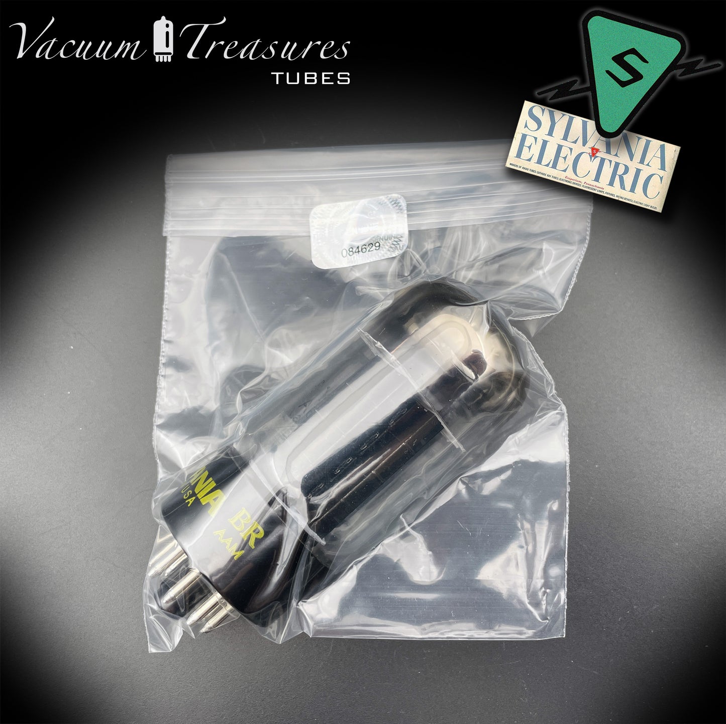 5Y4GA SYLVANIA NOS NIB Black Plates Halo Getter Rectifier Tube Made in USA