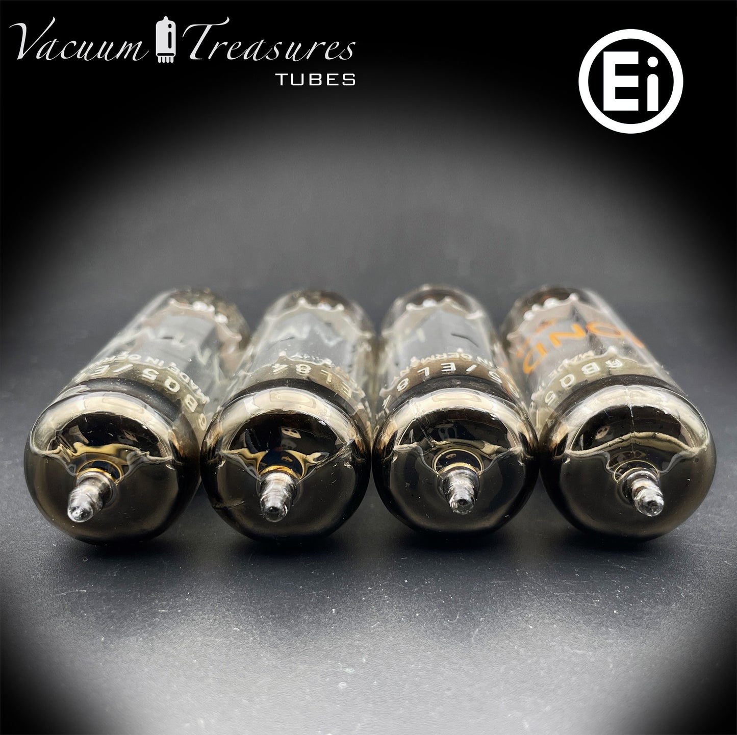 6BQ5 / EL84 HAMMOND by Ei Gray Plates Halo Getter Matched Quad Tubes Made in YUGOSLAVIA