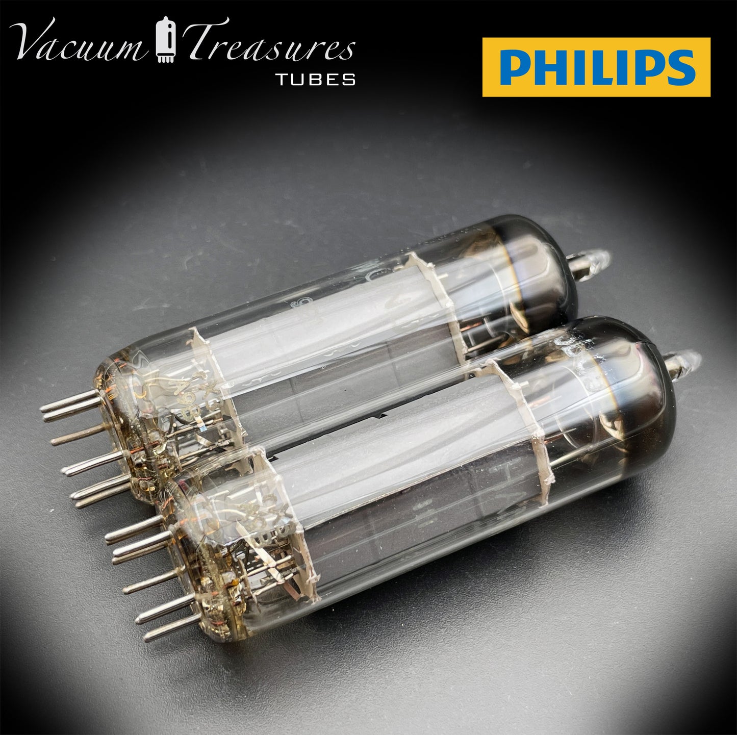 6BQ5 ( EL84 ) PHILIPS Gray Plates Halo Getter rX3 Matched Tubes Made in AUSTRIA '50s