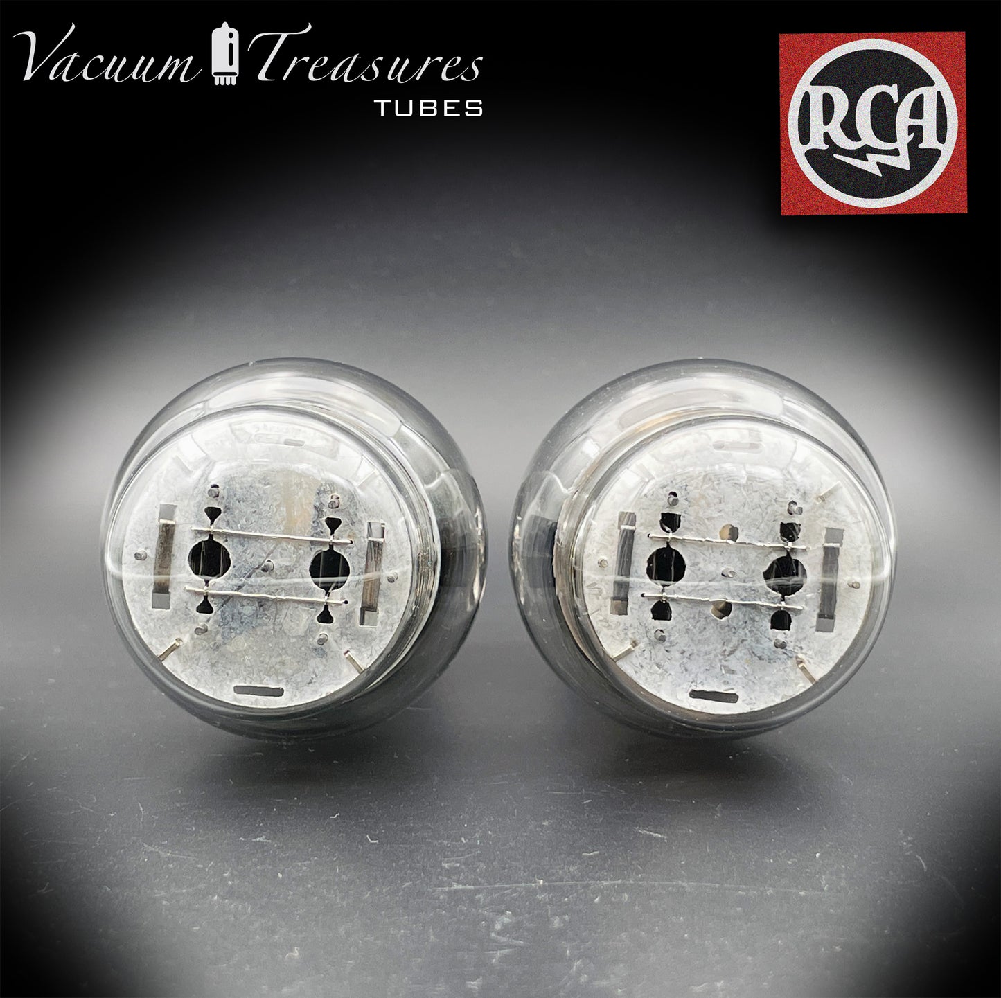 2A3 ( VT-95 ) RCA Bi-Plates Black Plates Dual Bottom Getter Matched Tubes Made in USA '50s