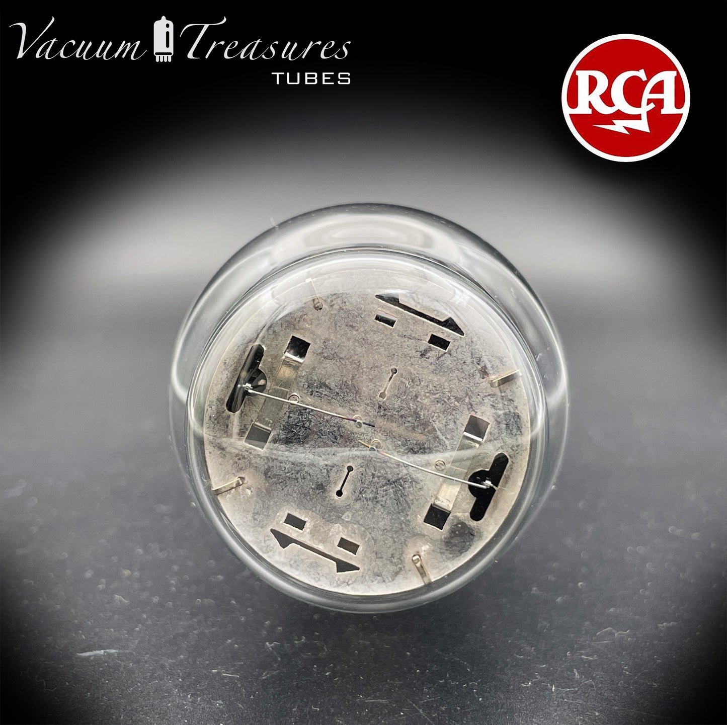 5R4GY INTERNATIONAL (RCA) – Black Plates Brown Base – Hanging Filaments – NOS NIB – Made in USA '50s