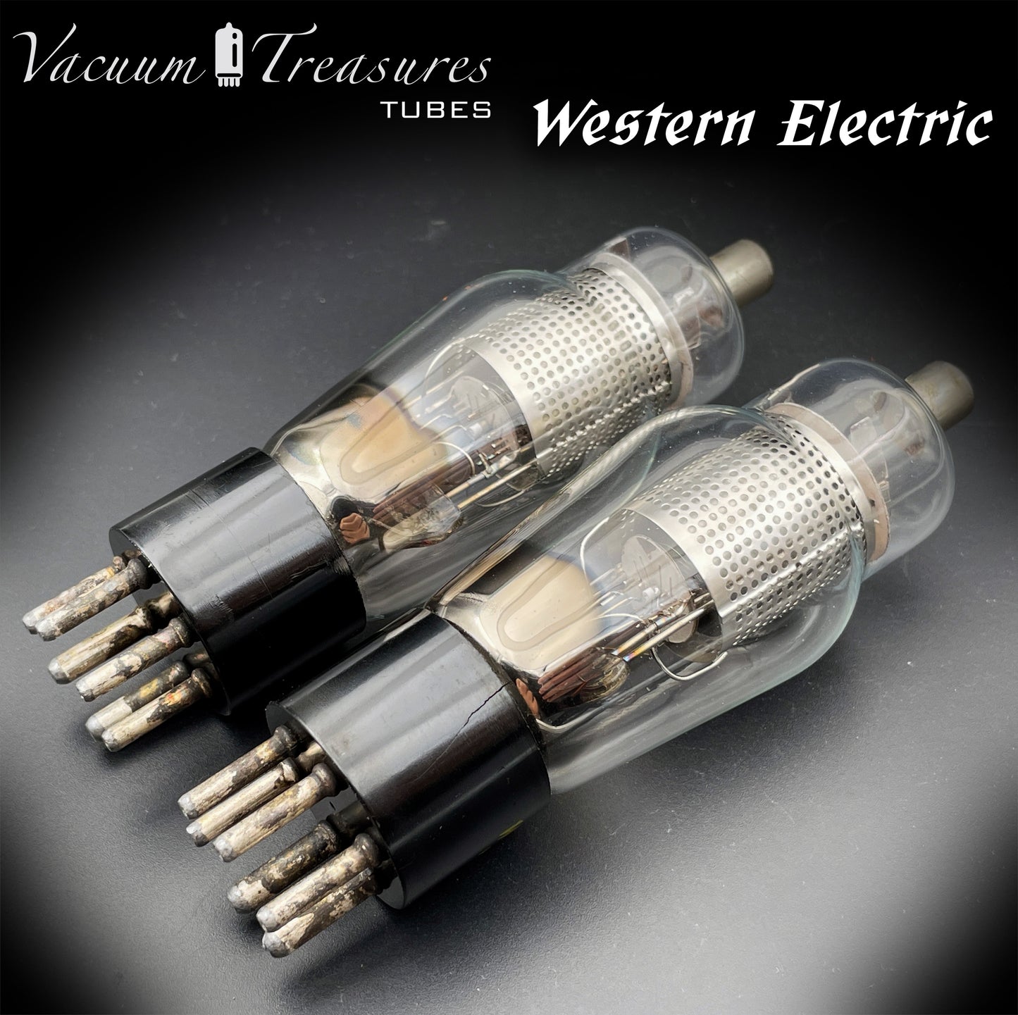 Western Electric 310A Mesh Plates – Matched Pair – Square Getter – AMPLITREX Tested – Made in USA