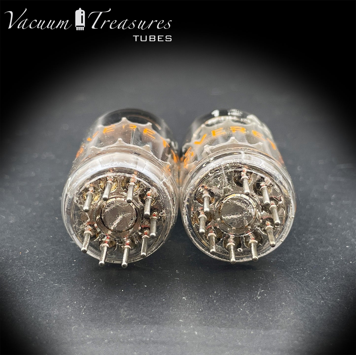 12AX7 / ECC83 NOS EVERETT by Philips Heerlen Matched Pair 1964 Short Gray Plates HOLLAND MADE