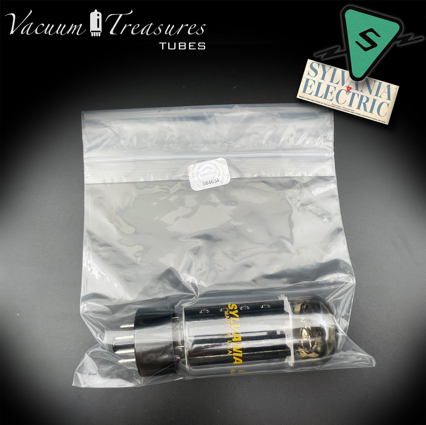 5U4 GB 5AS4A SYLVANIA NOS NIB Black Plates Halo Getter Tested Tube Rectifier Made in USA