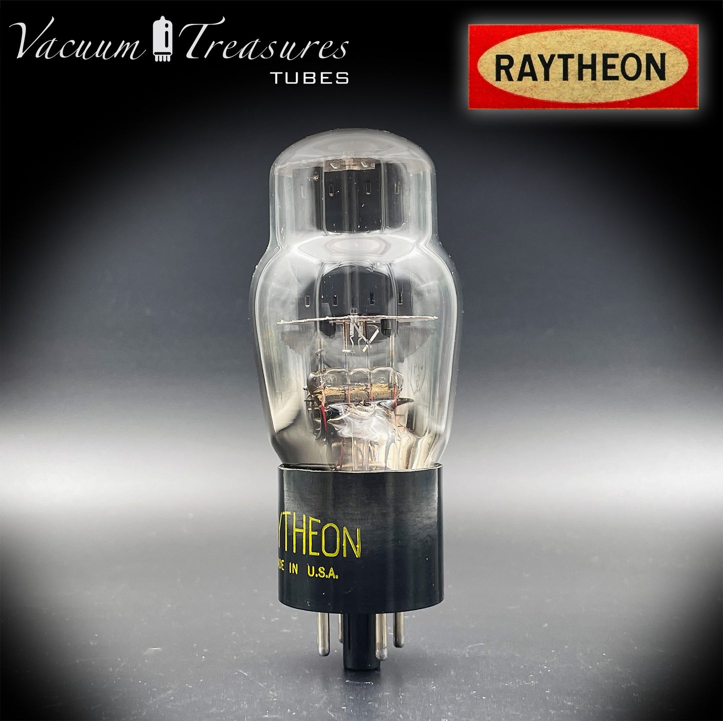 5V4G / GZ32 RAYTHEON ST Shape Black Plates Bottom D Getter Tested Tube Made in USA '56