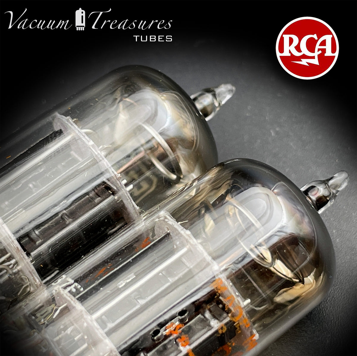 5751 RCA NOS Black Plates Halo Getter Matched Pair Tubes Made in USA