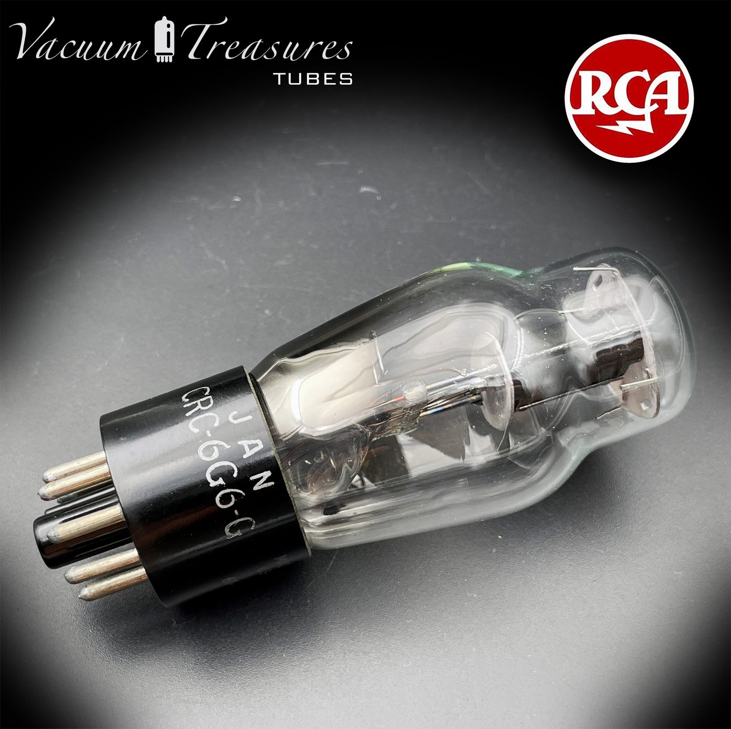 6G6G = VT-198A = 6G6GT RCA NOS NIB Tested Tube Black Plates Square Getter Power Pentode USA