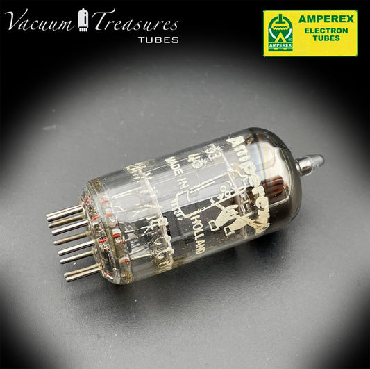 12AX7 / ECC83 NOS NIB AMPEREX Bugle Boy Short Plates Halo Getter Tested Tube MADE IN HOLLAND '60s