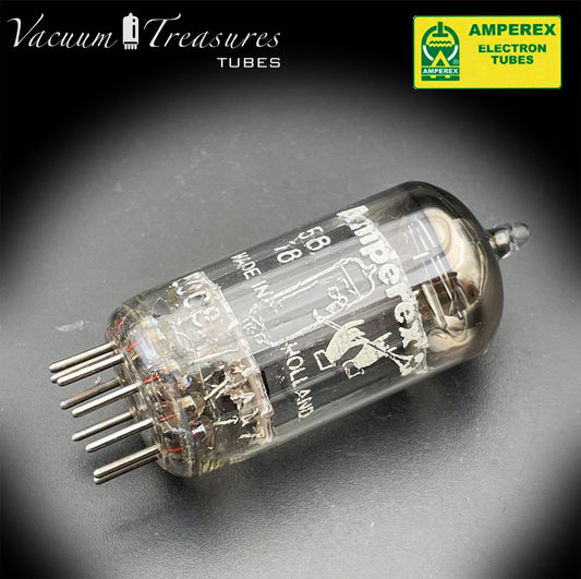 12AX7 / ECC83 NOS Amperex Bugle Boy AMPLITREX Tested Long Plates Foil Getter '58