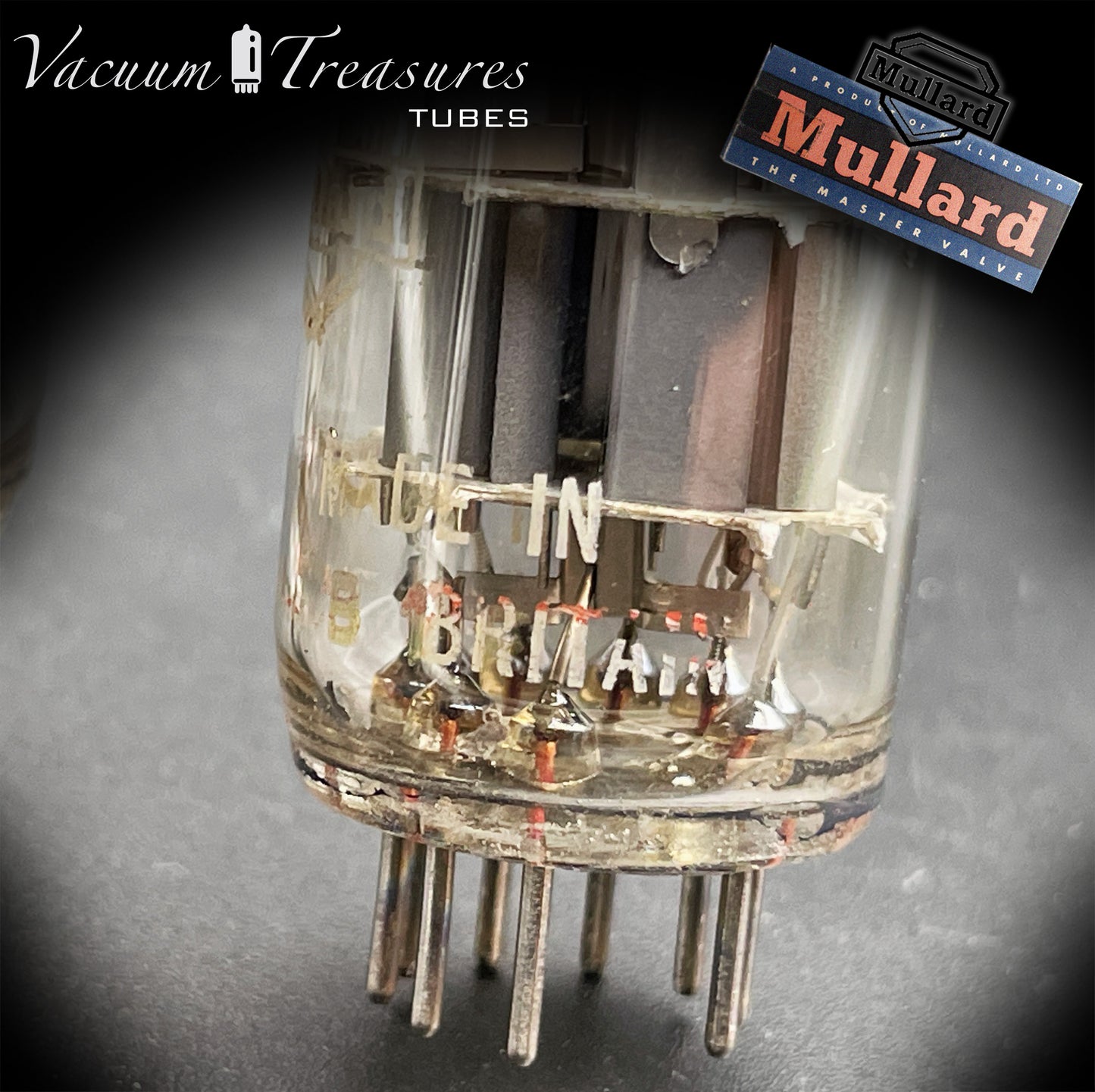 ECC88 / 6DJ8 MULLARD Blackburn Large Halo Getter - Matched Pair - GA1 B1F - AMPLITREX Tested - Made in Great Britain ’50s