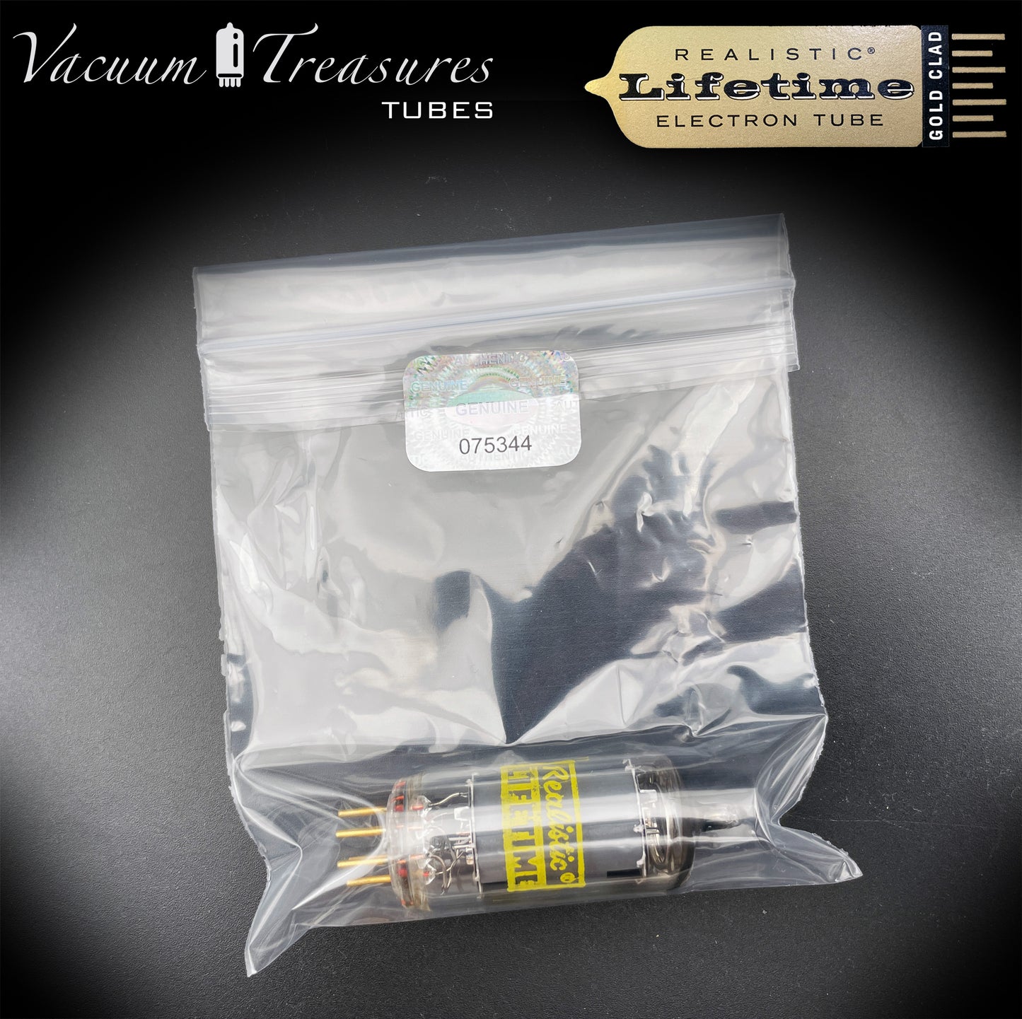 6AU6A ( EF94 ) Realistic LIFETIME NOS NIB Gold Pin Gray Plate Halo Getter - AMPLITREX Tested