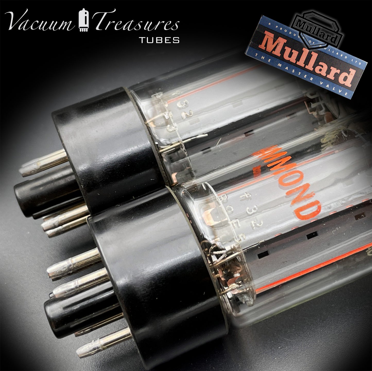 5AR4 ( GZ34 ) NOS MULLARD for HAMMOND, Blackburn plant, 7 Notch Copper Plates, Matched Pair Tubes Rectifiers Made in GT. BRITAIN