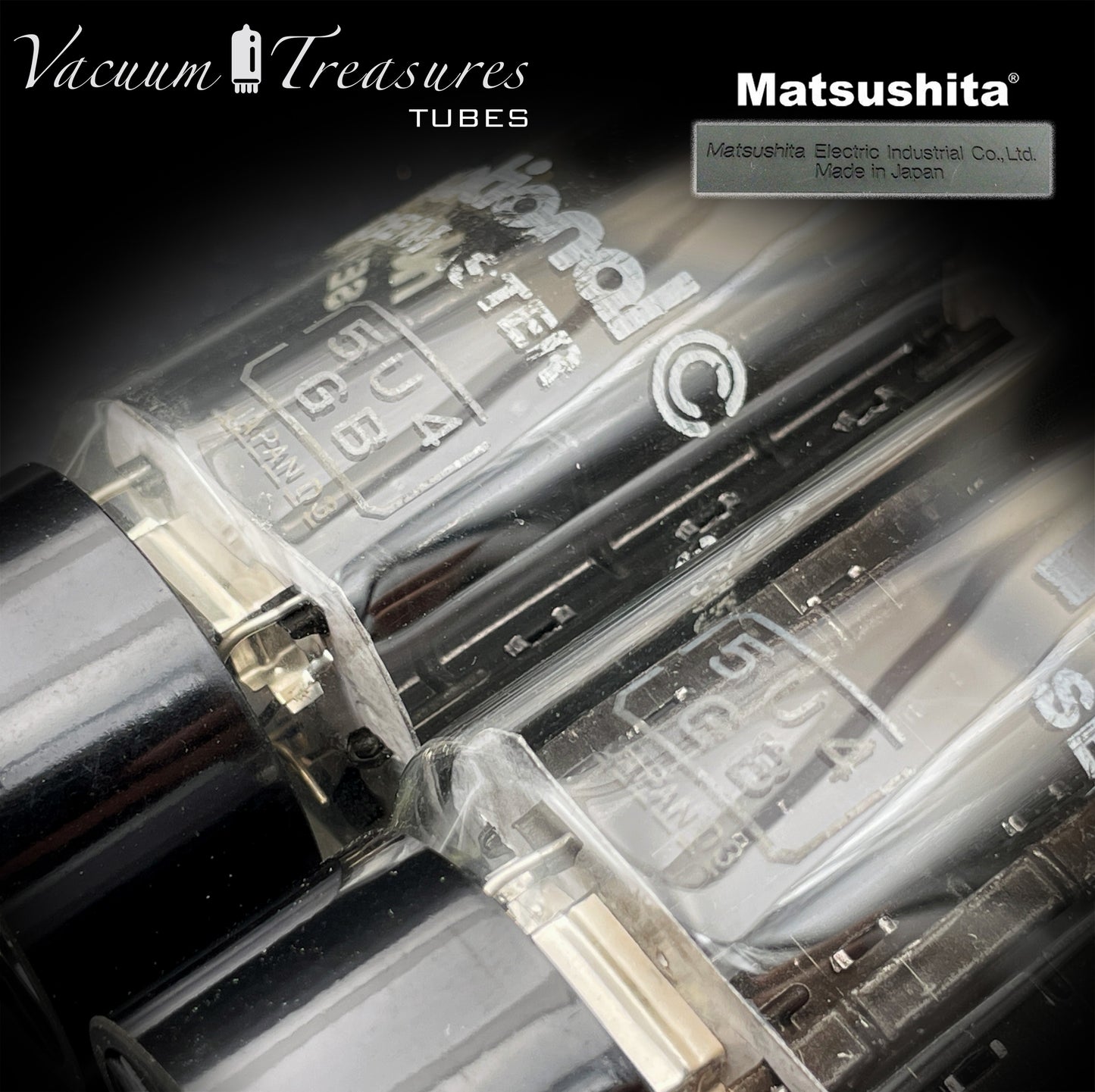 5U4GB 5AS4A NOS NIB MATSUSHITA/International Black Plates Matched Pair Tubes Top Side Halo Getter Rectifiers Made in JAPAN – Same Factory Code