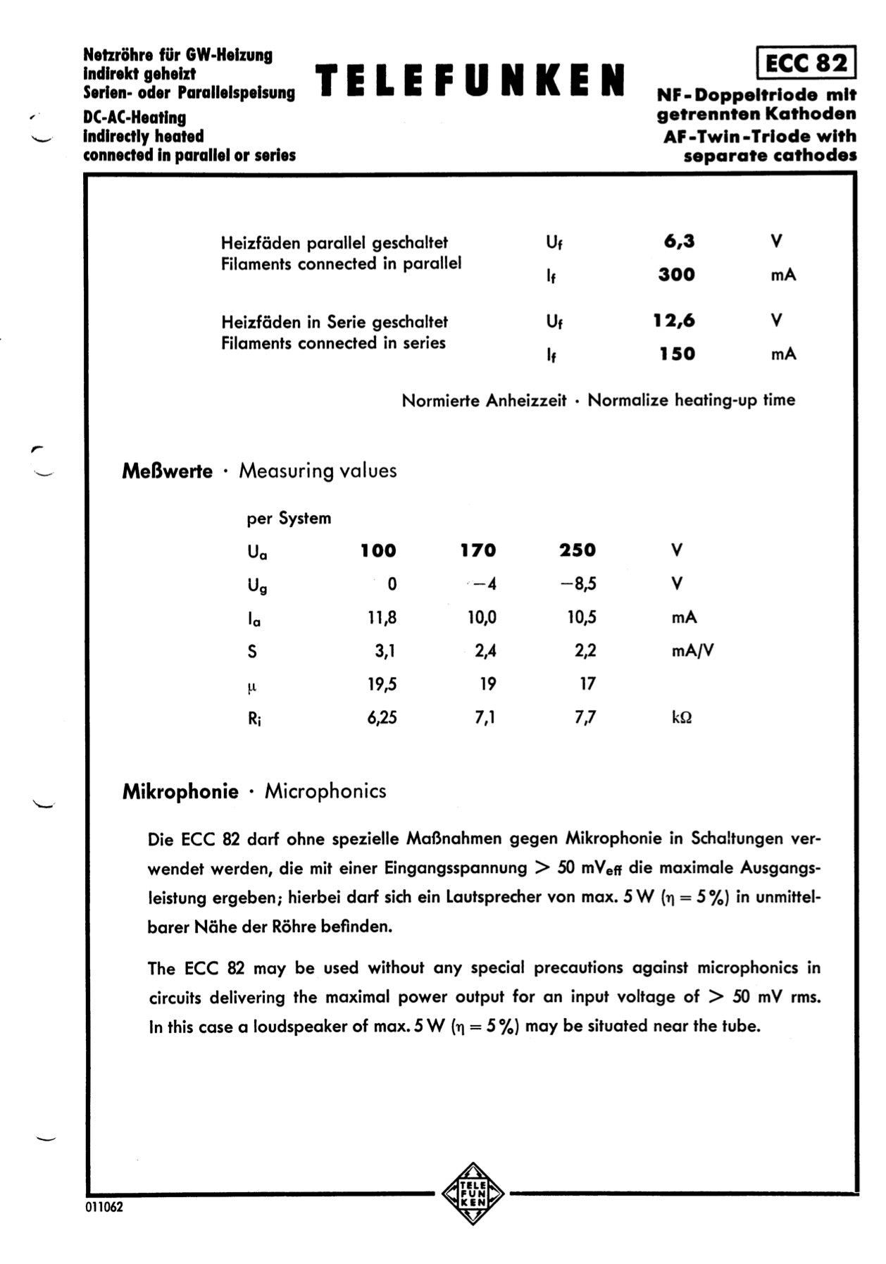 12AU7 / ECC82 TELEFUNKEN NOS Matched Pair - Smooth Plates - Made in West Germany