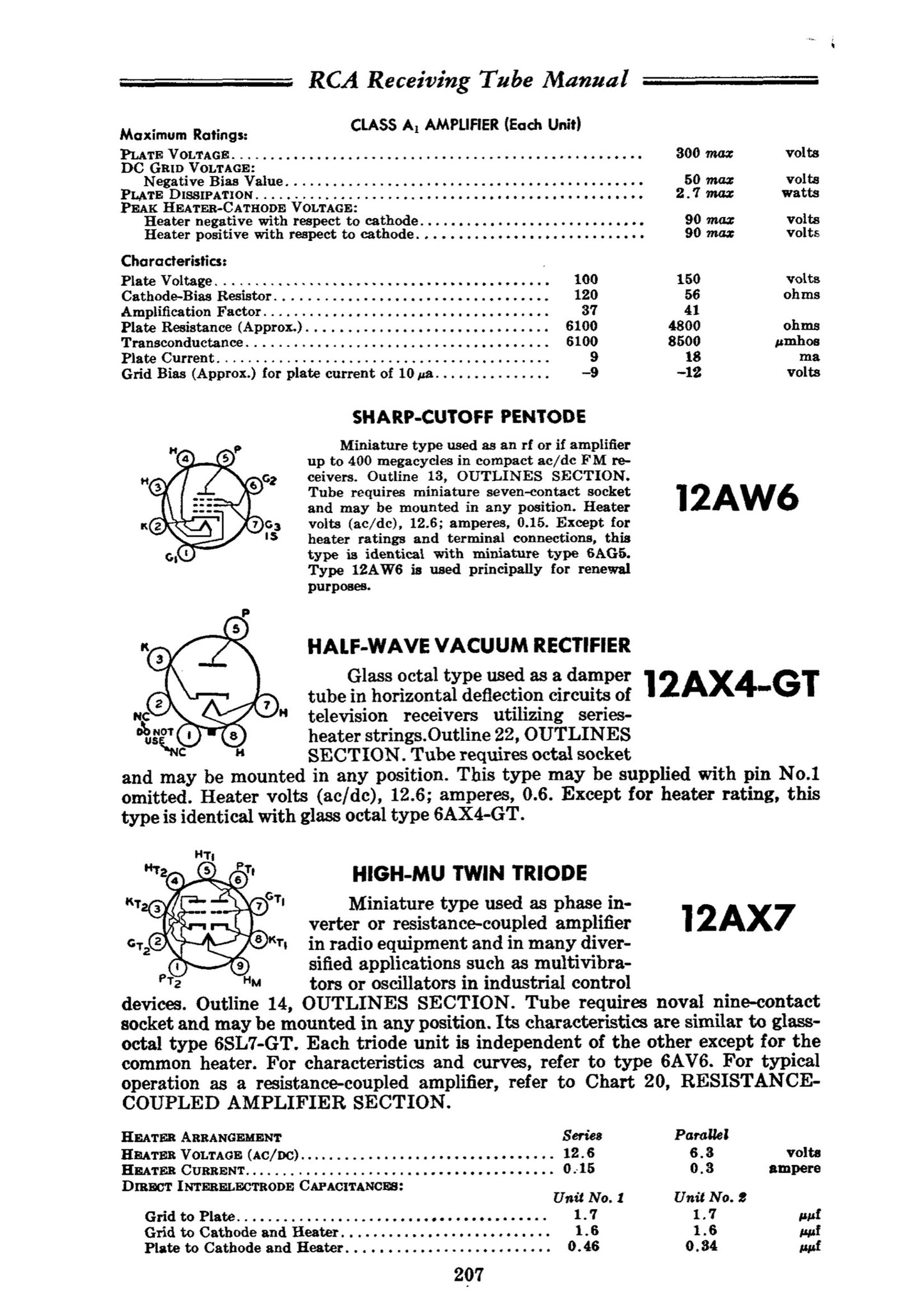 12AV7 RCA NOS NIB Black Plates Halo Getter Matched Pair Tubes Made in USA