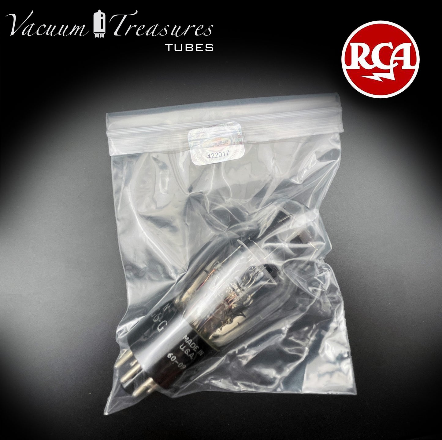 6G6G = VT-198A = 6G6GT RCA NOS NIB Tested Tube Black Plates Square Getter Power Pentode USA