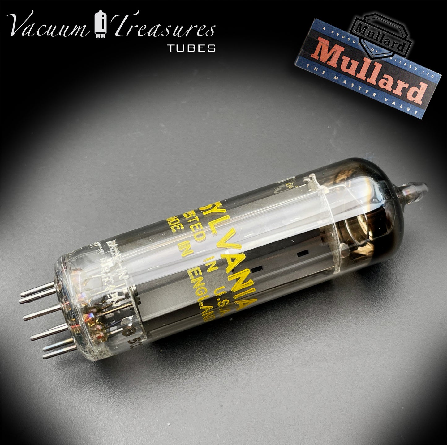 6CA4 ( EZ81 ) NOS NIB SYLVANIA by MULLARD Blackburn Gray Plates Horse Shoe Getter Tested Tube Rectifier Made in GT. Britain '65