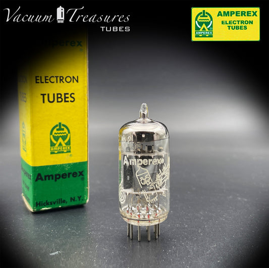 12AU7 / ECC82 AMPEREX NOS NIB Heerlen 1962 - Short Gray Plates - Large Halo - Balanced - Amplitrex Tested