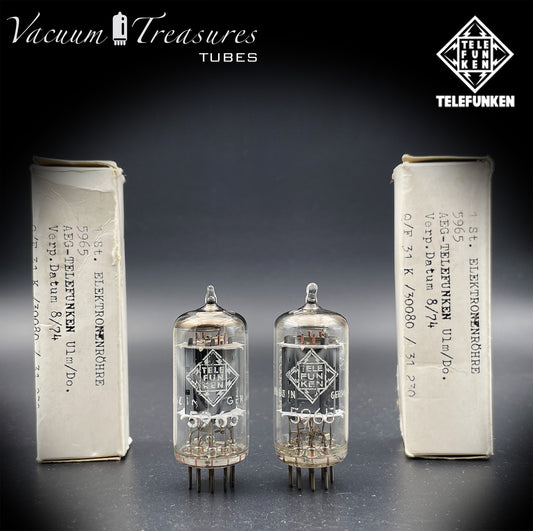 5965 / E180CC NOS TELEFUNKEN Matched Pair Diamond Bottom Made in GERMANY