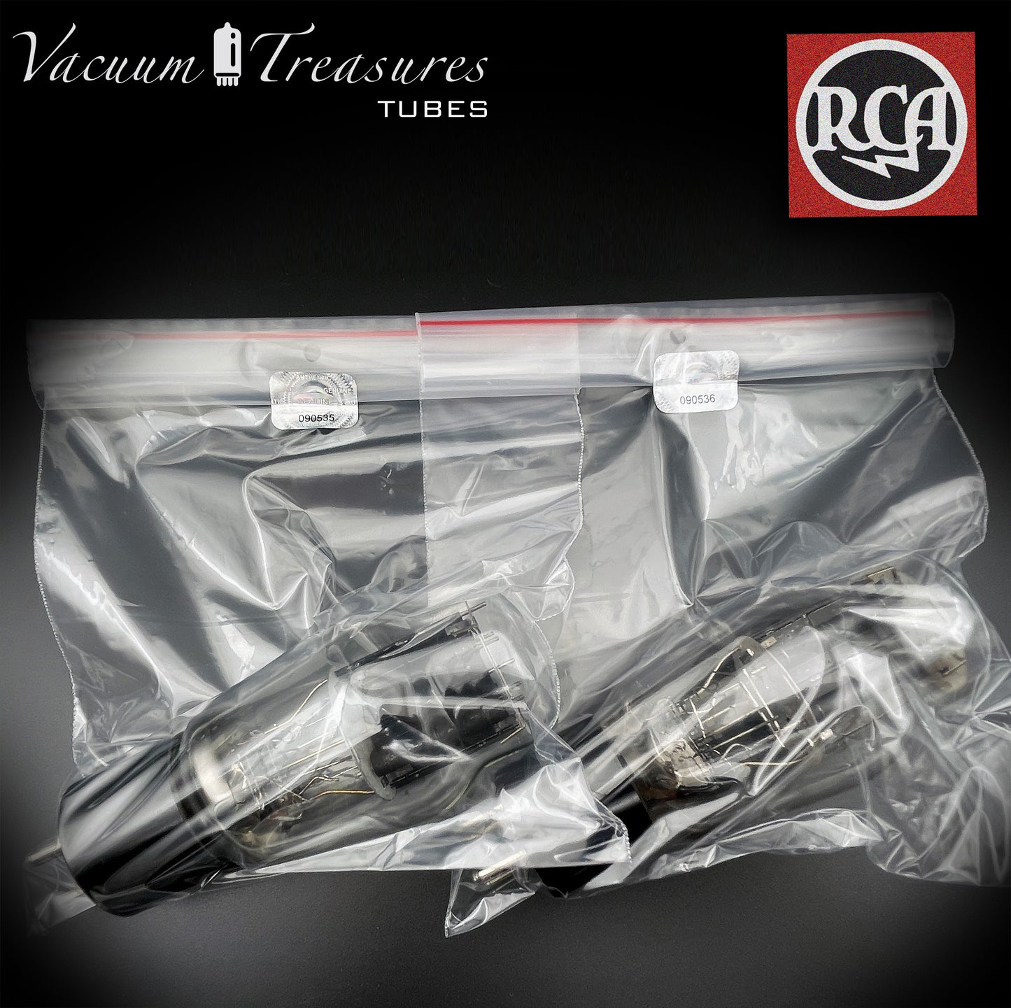 2A3 ( VT-95 ) RCA Bi-Plates Black Plates Dual Bottom Getter Matched Tubes Made in USA '50s