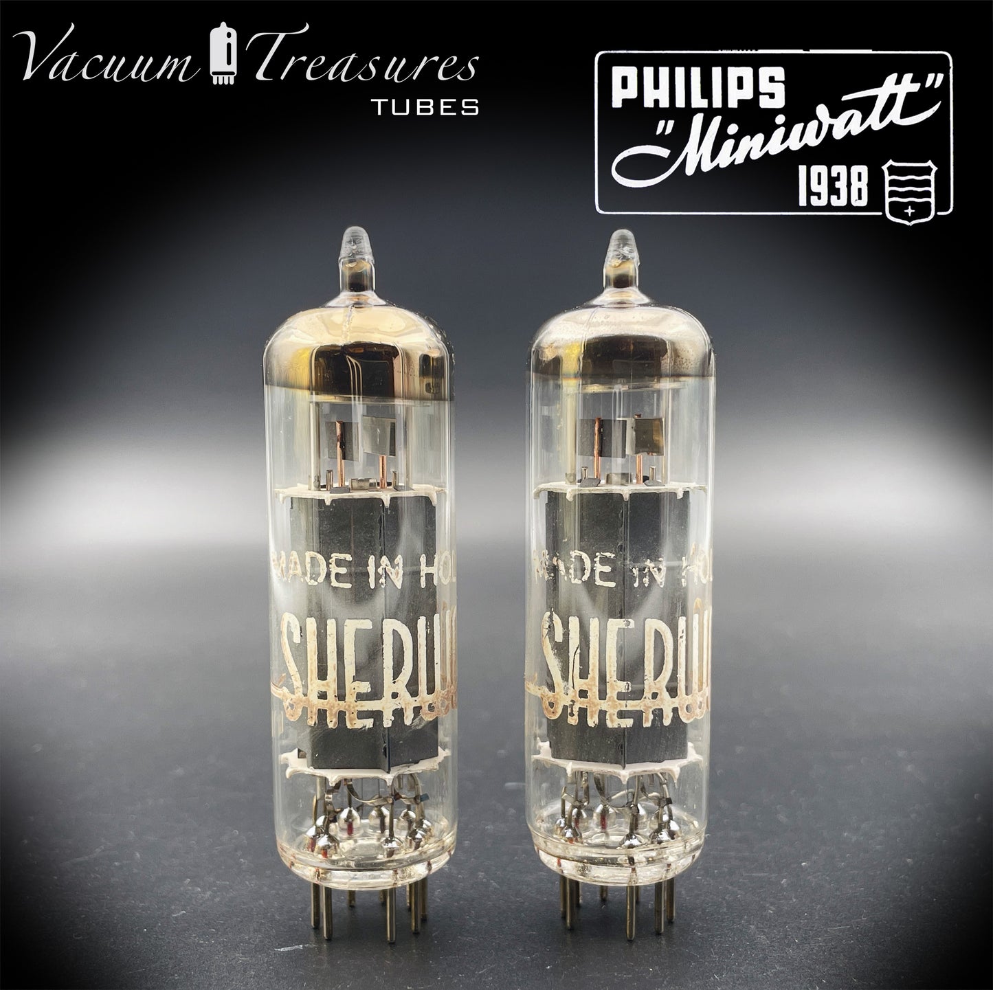 7189 SHERWOOD by Philips – Heerlen 1963 – Gray Plates – rx4 – Matched Pair – Tested 100%