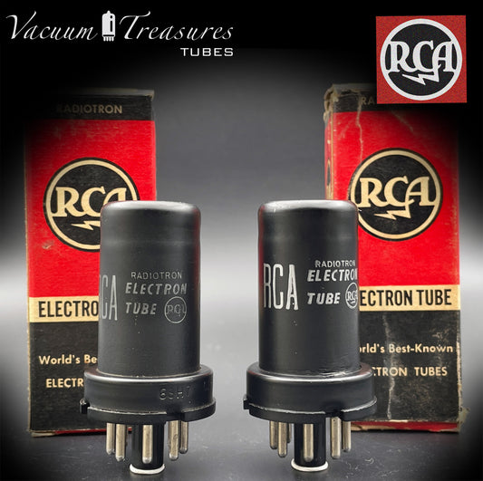 6SH7 RCA NOS NIB Boîte métallique testée paire de tubes fabriqués aux États-Unis